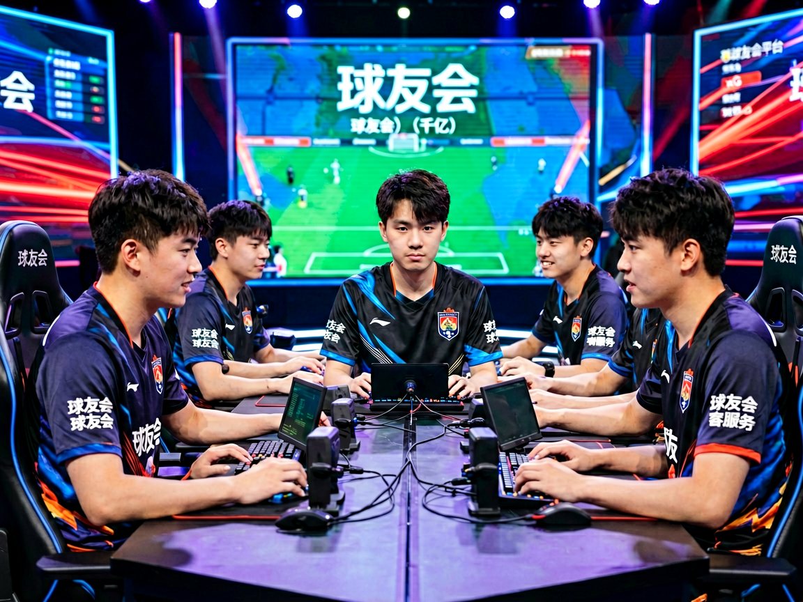 电竞赛事直播场景,选手在舞台上专注比赛的画面